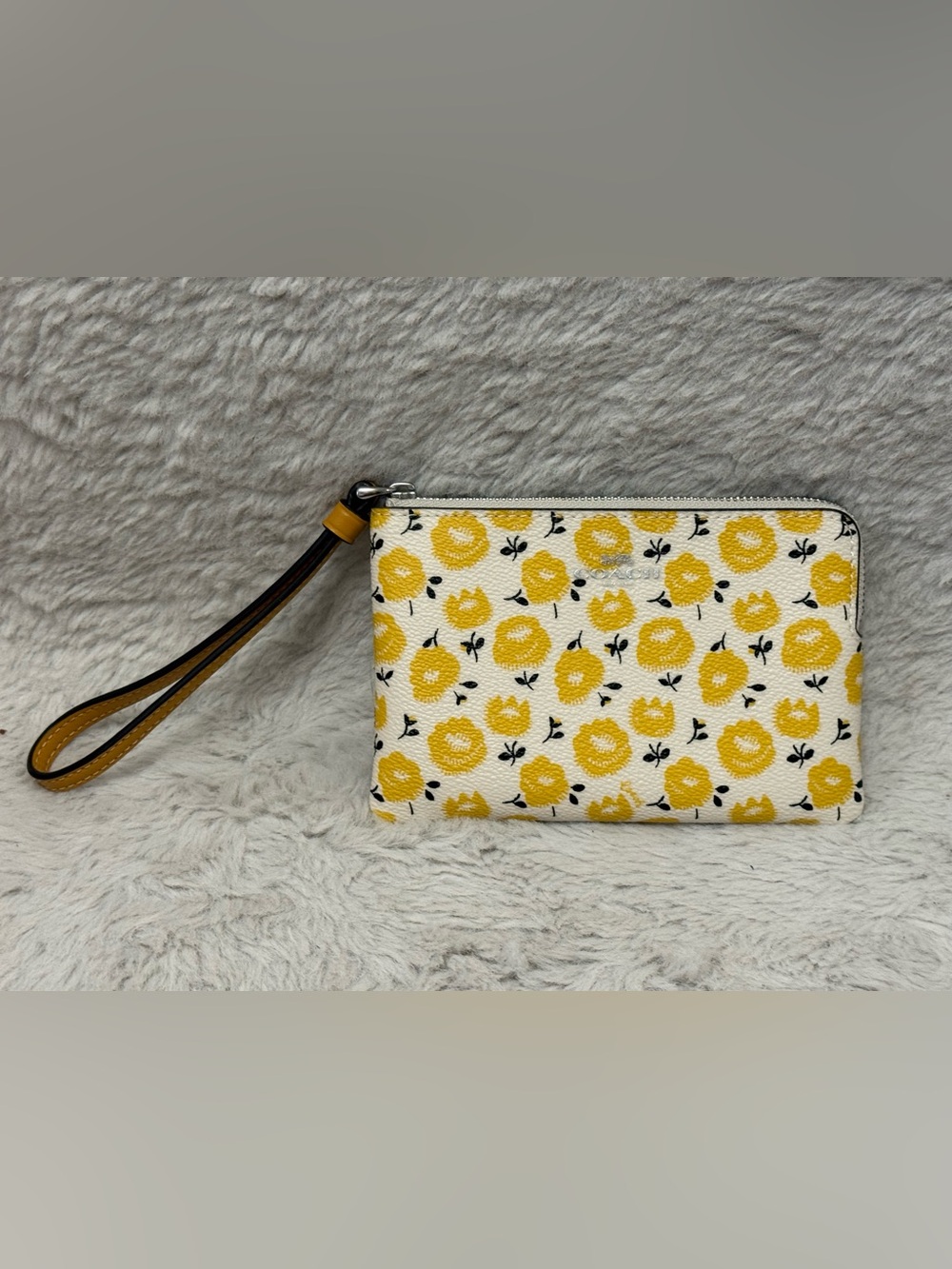 Coach Yellow Floral Wristlet